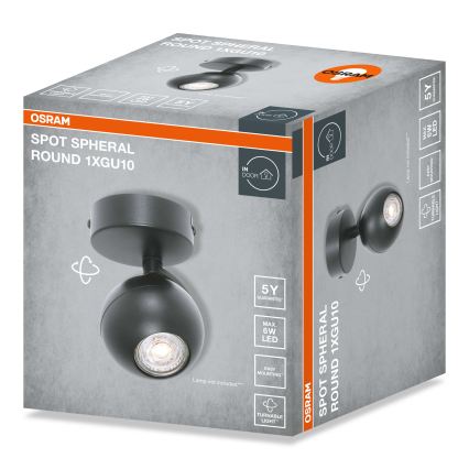 Osram - Spot SPHERAL 1xGU10/6W/230V noir