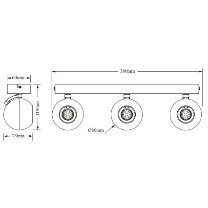 Osram - Spot SPHERAL 3xGU10/6W/230V blanc