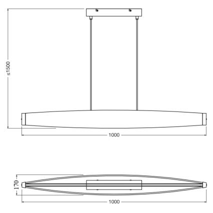 Osram - Suspension LED à câble DECOR FLAT LED/23W/230V gris
