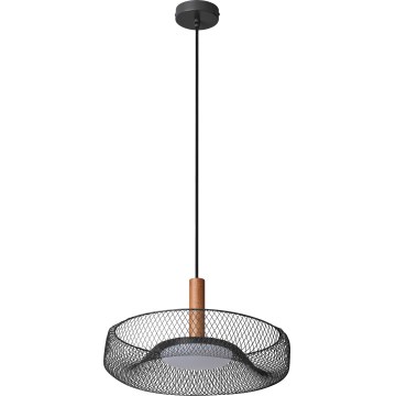 Osram - Suspension LED sur câble DECOR MESH LED/18,5W/230V Ø 40 cm noir/bois d'hévéa