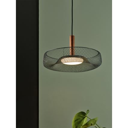 Osram - Suspension LED sur câble DECOR MESH LED/18,5W/230V Ø 40 cm noir/bois d'hévéa