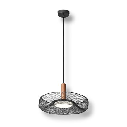 Osram - Suspension LED sur câble DECOR MESH LED/18,5W/230V Ø 40 cm noir/bois d'hévéa
