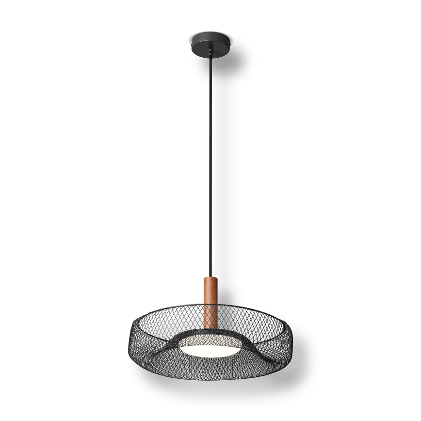 Osram - Suspension LED sur câble DECOR MESH LED/18,5W/230V Ø 40 cm noir/bois d'hévéa