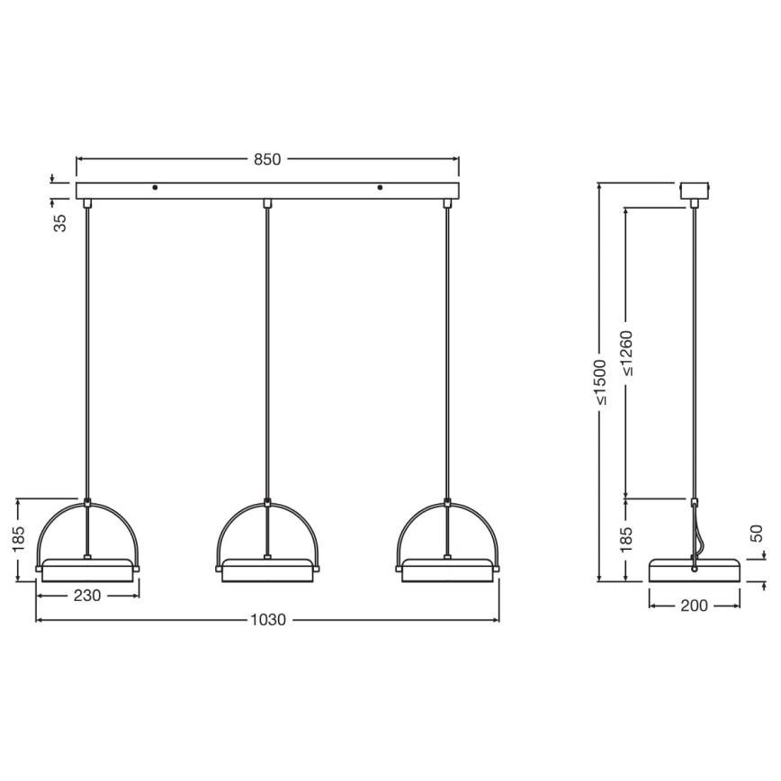 Osram - Suspension LED sur câble DECOR PUCK 3xLED/12W/230V IRC 90 noire