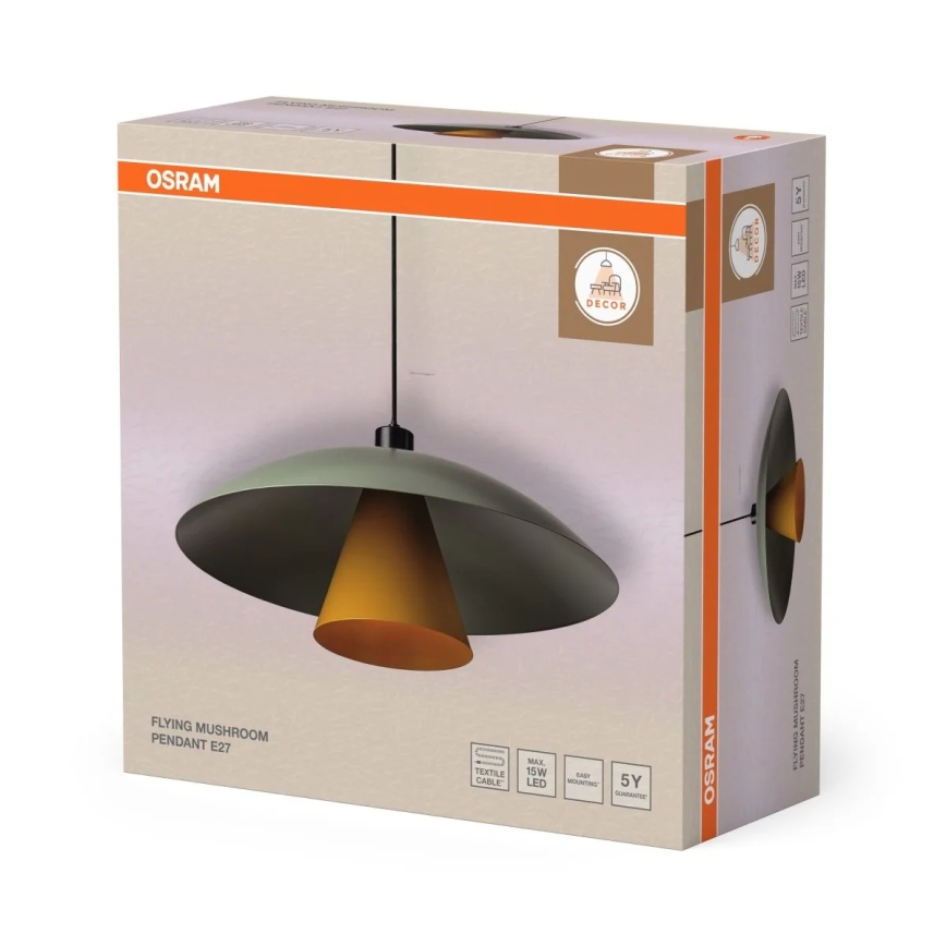 Osram - Suspension sur câble DECOR FLYING MUSHROOM 1xE27/25W/230V Ø 50 cm vert