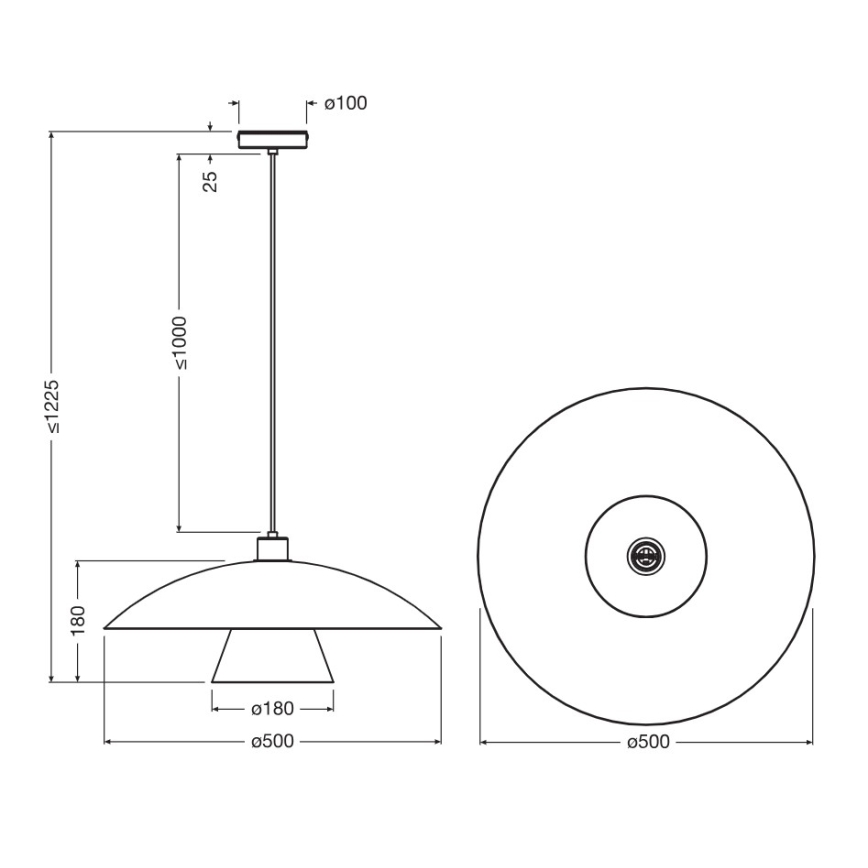 Osram - Suspension sur câble DECOR FLYING MUSHROOM 1xE27/25W/230V Ø 50 cm vert