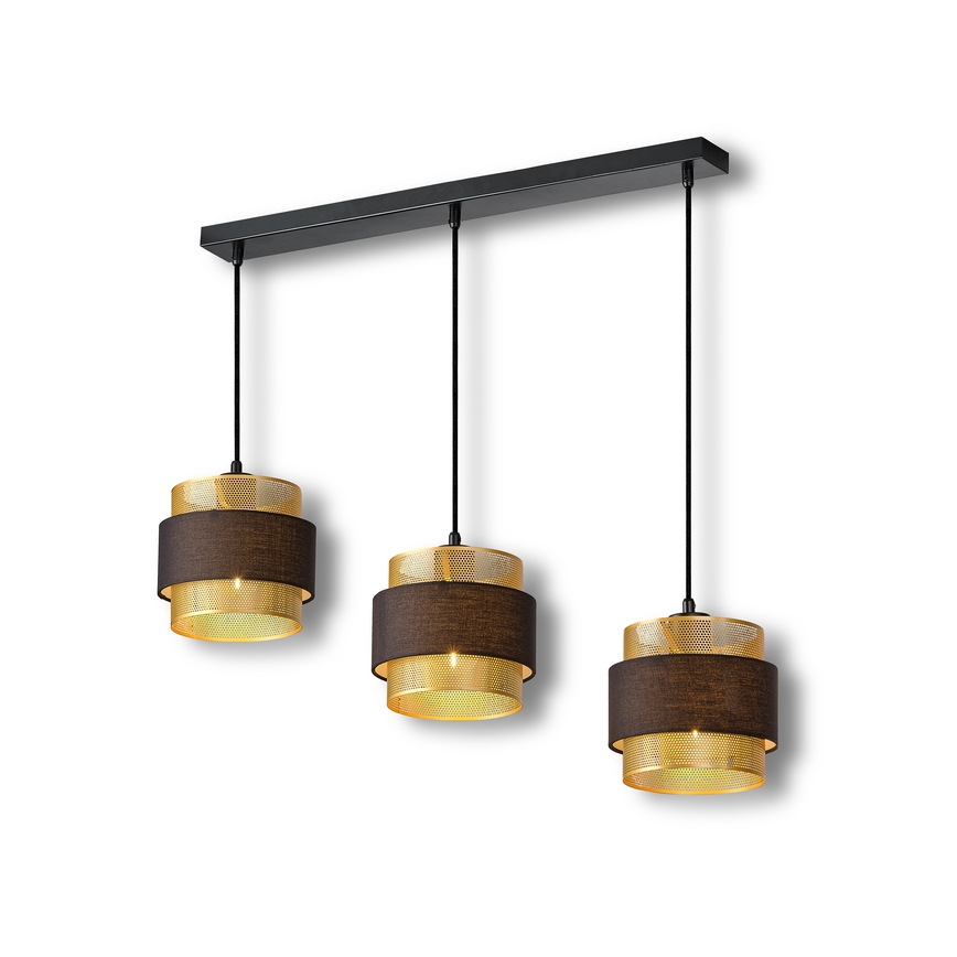 Osram - Suspension sur câble DECOR HORNET 3xE27/10W/230V noir/doré