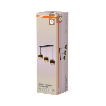 Osram - Suspension sur câble DECOR HORNET 3xE27/10W/230V noir/doré