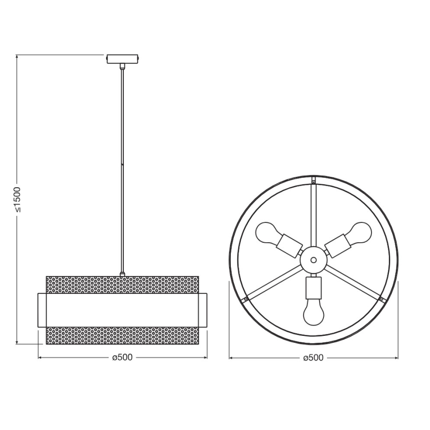 Osram - Suspension sur câble DECOR HORNET 3xE27/10W/230V Ø 50 cm noir/doré