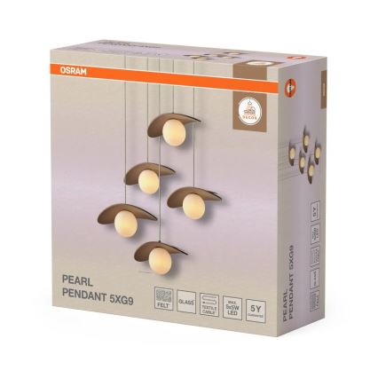 Osram - Suspension sur câble DECOR PEARL 5xG9/5W/230V beige