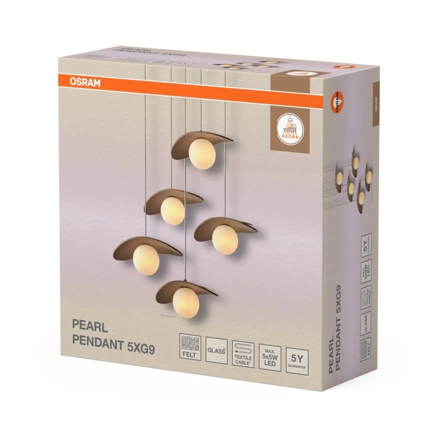 Osram - Suspension sur câble DECOR PEARL 5xG9/5W/230V beige