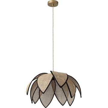 Osram - Suspension sur câble DECOR RATTAN 1xE27/15W/230V diam. 48 cm beige/noir