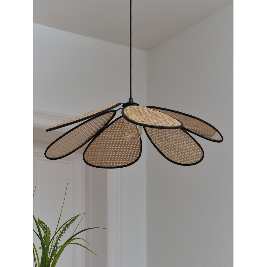 Osram - Suspension sur câble DECOR RATTAN 1xE27/15W/230V diam. 69 cm beige/noir