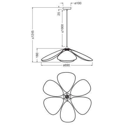Osram - Suspension sur câble DECOR RATTAN 1xE27/15W/230V diam. 69 cm beige/noir
