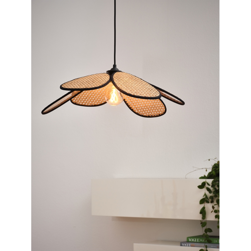 Osram - Suspension sur câble DECOR RATTAN 1xE27/15W/230V Ø 58 cm beige/noir