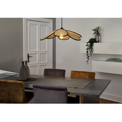 Osram - Suspension sur câble DECOR RATTAN 1xE27/15W/230V Ø 58 cm beige/noir
