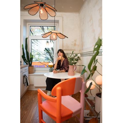 Osram - Suspension sur câble DECOR RATTAN 1xE27/15W/230V Ø 58 cm beige/noir