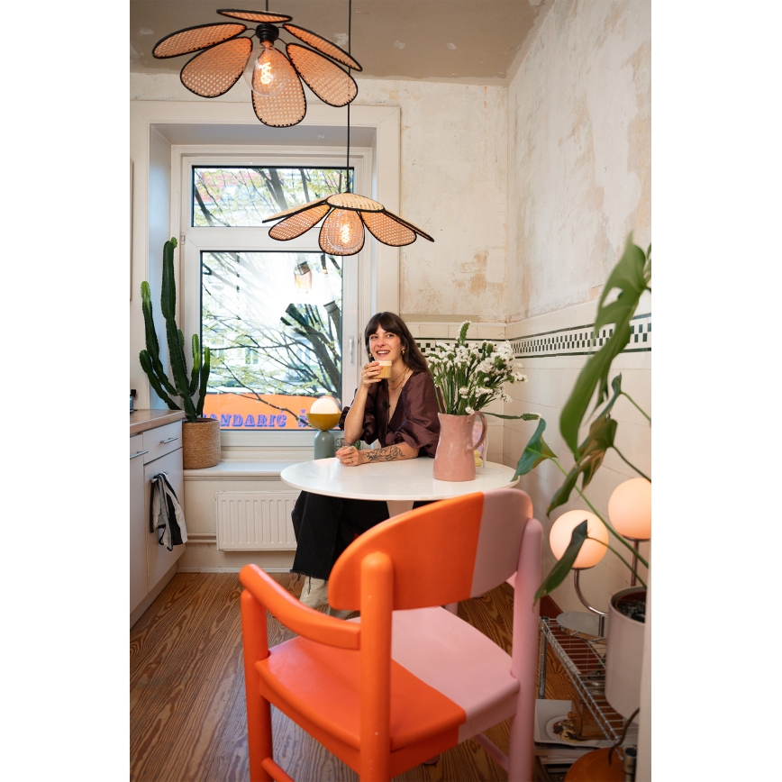 Osram - Suspension sur câble DECOR RATTAN 1xE27/15W/230V Ø 58 cm beige/noir