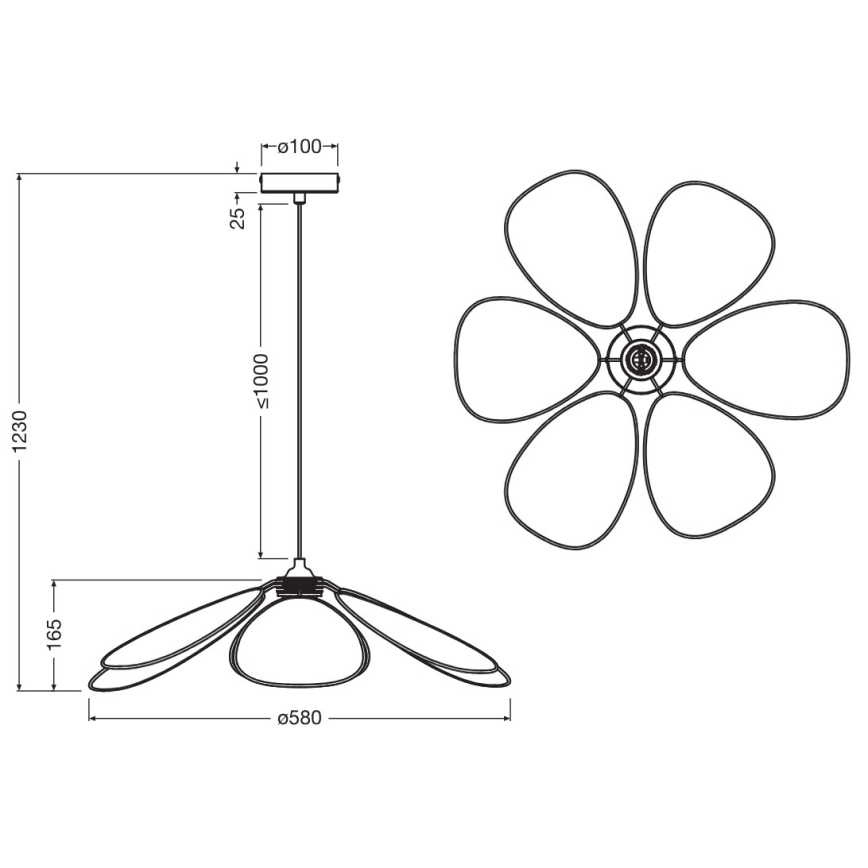 Osram - Suspension sur câble DECOR RATTAN 1xE27/15W/230V Ø 58 cm beige/noir