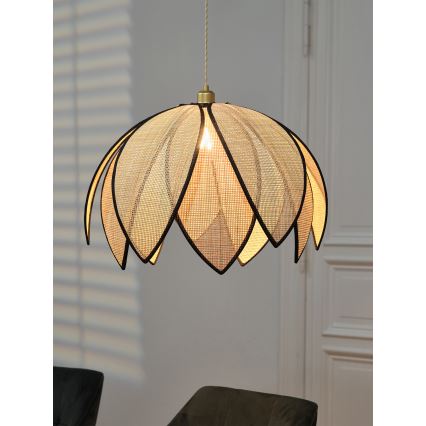 Osram - Suspension sur câble DECOR RATTAN 1xE27/15W/230V Ø 67 cm beige/noir