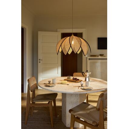 Osram - Suspension sur câble DECOR RATTAN 1xE27/15W/230V Ø 67 cm beige/noir