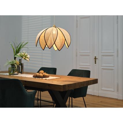 Osram - Suspension sur câble DECOR RATTAN 1xE27/15W/230V Ø 67 cm beige/noir
