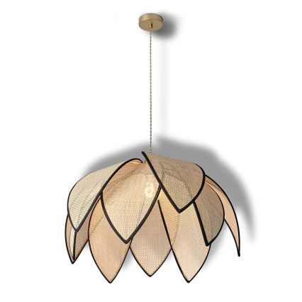Osram - Suspension sur câble DECOR RATTAN 1xE27/15W/230V Ø 67 cm beige/noir