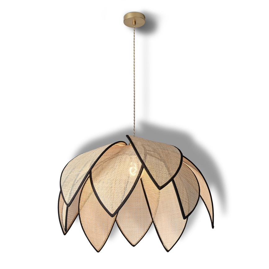 Osram - Suspension sur câble DECOR RATTAN 1xE27/15W/230V Ø 67 cm beige/noir