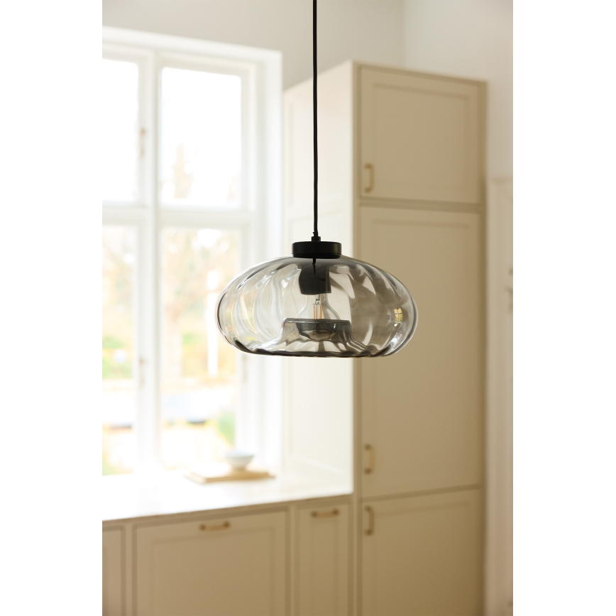 Osram - Suspension sur câble DECOR SMOKE 1xE27/12W/230V diam. 28 cm noir/gris fumé