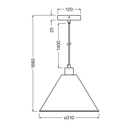 Osram - Suspension sur câble PULP 1xE27/9W/230V Ø 31 cm