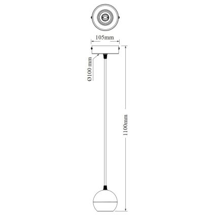 Osram - Suspension sur câble SPOT SPHERAL 1xGU10/6W/230V noire