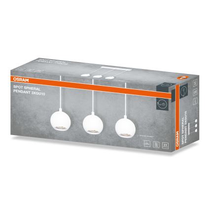 Osram - Suspension sur câble SPOT SPHERAL 3xGU10/6W/230V blanche