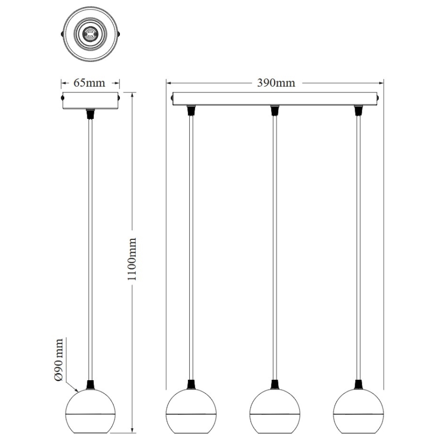 Osram - Suspension sur câble SPOT SPHERAL 3xGU10/6W/230V blanche