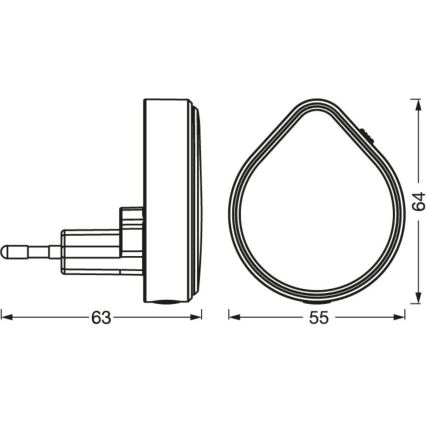 Osram - Veilleuse d'orientation à brancher LUNETTA LED, à intensité variable, 0,5 W / 230 V