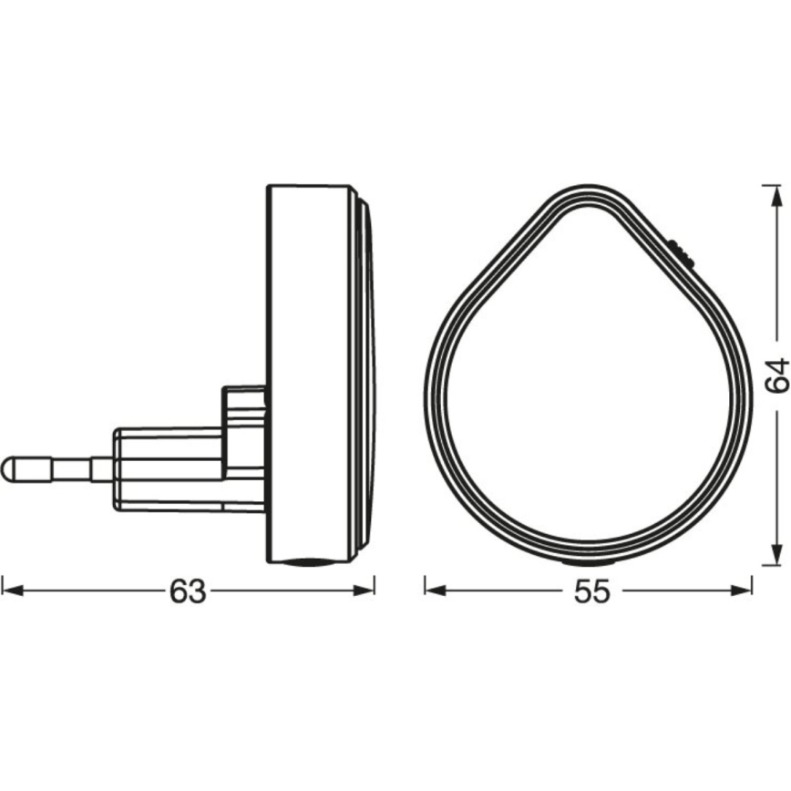 Osram - Veilleuse d'orientation à brancher LUNETTA LED, à intensité variable, 0,5 W / 230 V