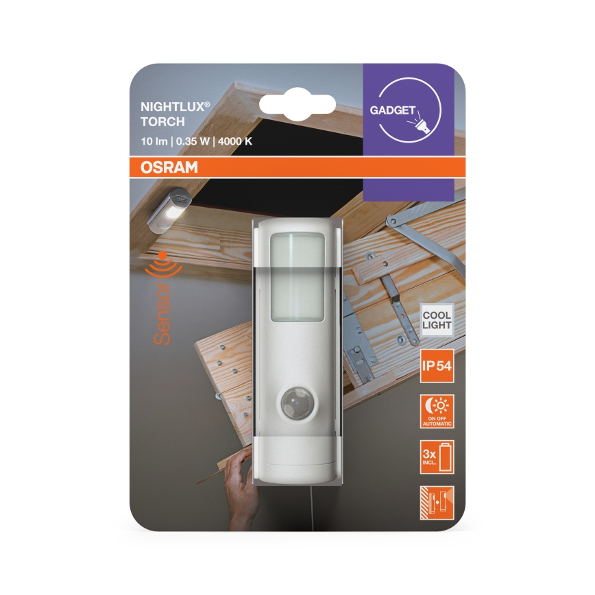 Osram - Veilleuse d'orientation LED avec capteur NIGHTLUX LED/0,35W/3xAAA IP54 blanche