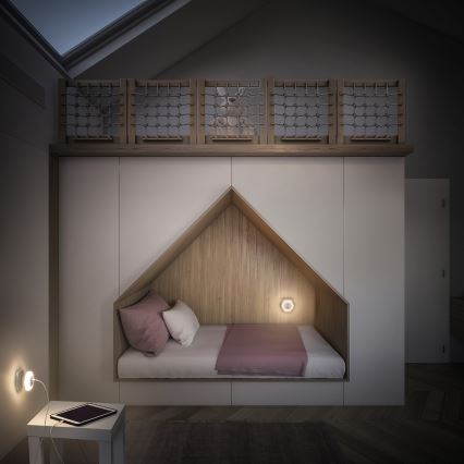 Osram - Veilleuse LED à brancher avec port USB LUNETTA LED/15W/230V blanche