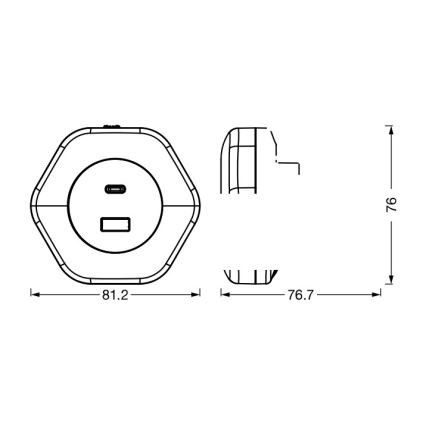 Osram - Veilleuse LED à brancher avec port USB LUNETTA LED/15W/230V blanche
