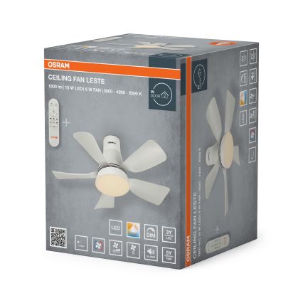 Osram - Ventilateur de plafond LED dimmable LESTE LED/15W/230V 3000/4000/6500K + télécommande
