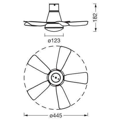 Osram - Ventilateur de plafond LED dimmable LESTE LED/15W/230V 3000/4000/6500K + télécommande