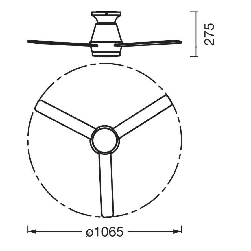 Osram - Ventilateur de plafond dimmable LED RVB NORDES LED/18W/230V 3000-6500K + télécommande