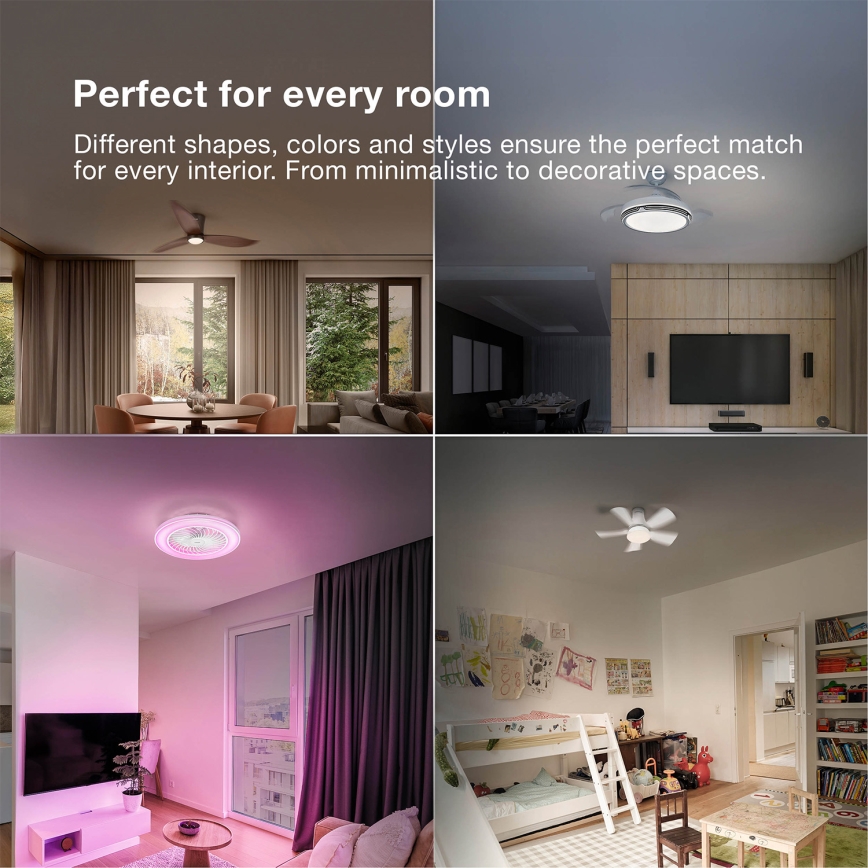 Osram - Ventilateur de plafond LED RVB dimmable NORDES LED/18W/230V 3000-6500K + télécommande
