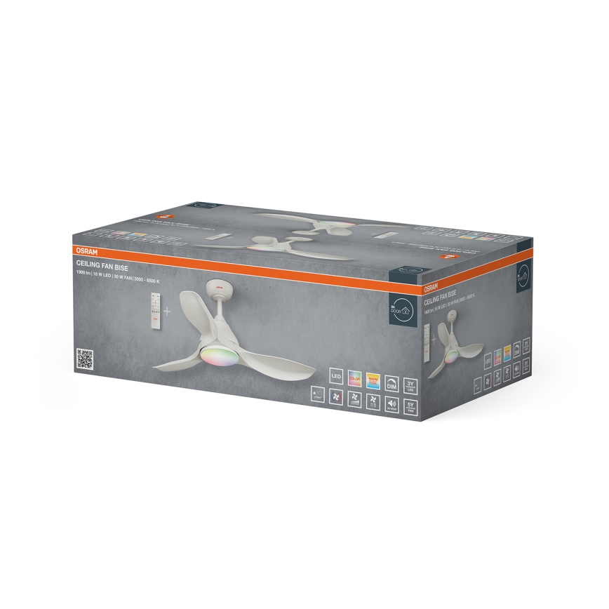 Osram - Ventilateur de plafond LED RVB dimmable NORDES LED/18W/230V 3000-6500K + télécommande
