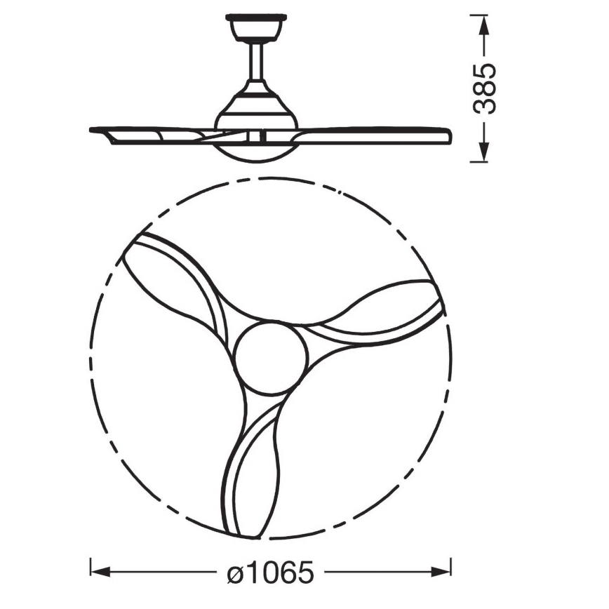 Osram - Ventilateur de plafond LED RVB dimmable NORDES LED/18W/230V 3000-6500K + télécommande