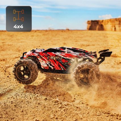 Overmax - Voiture radiocommandée X-MONSTER 3.5 1700 mAh noire/rouge/verte