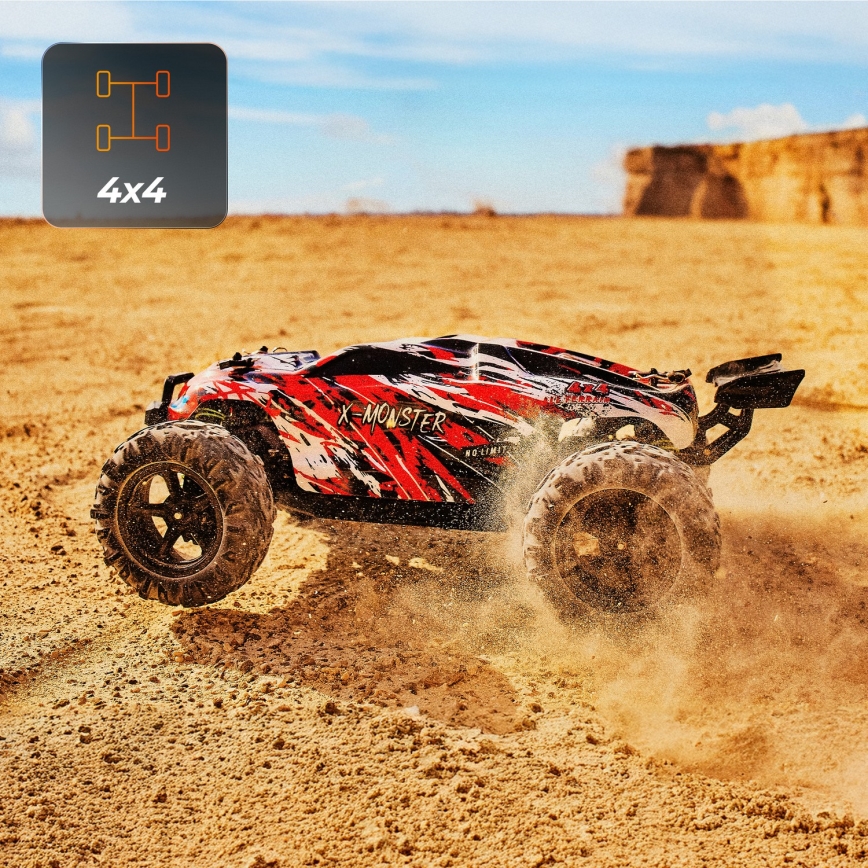 Overmax - Voiture radiocommandée X-MONSTER 3.5 1700 mAh noire/rouge/verte