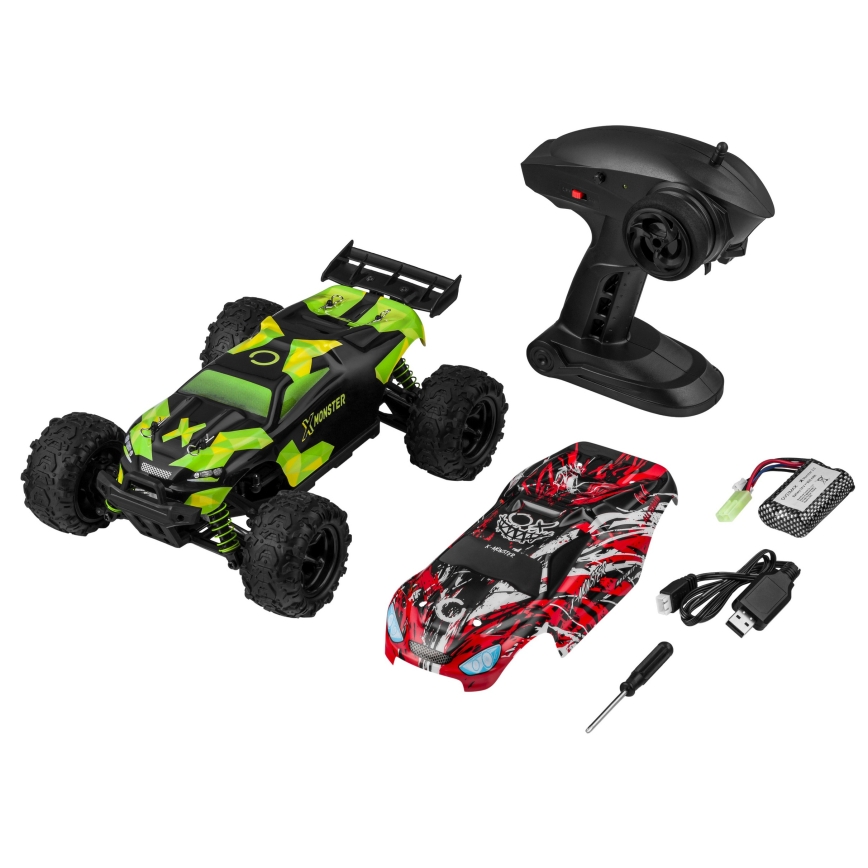 Overmax - Voiture radiocommandée X-MONSTER 3.5 1700 mAh noire/rouge/verte