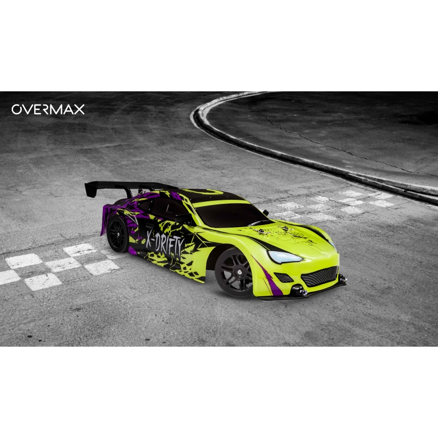 Overmax - voiture de drift radiocommandée X-DRIFT 1000 mAh jaune/violet