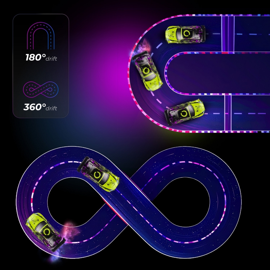 Overmax - voiture de drift radiocommandée X-DRIFT 1000 mAh jaune/violet