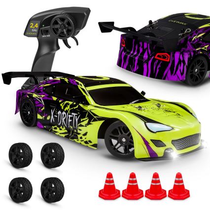 Overmax - voiture de drift radiocommandée X-DRIFT 1000 mAh jaune/violet